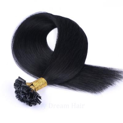 China 1# U Tip Hair Extension 100% Virgin Silk Luxury Raw Silk Straight Cuticle Aligned Double Drawn U Tip Hair Extensions Hair for sale