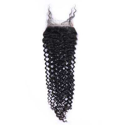 China Luxury Deep Curly Hair 10inch-24inch Factory Wholesale Price 4x4 Closure 100% Direct Sale For Black Women for sale