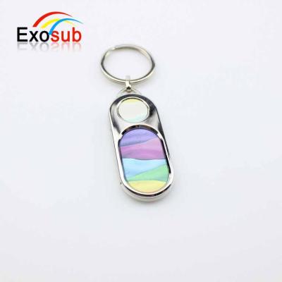 China Durable Exosub Sublimation Blank Metal Head Chain Oval Shape With Three Pieces Of Aluminum Sheets for sale