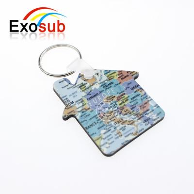 China Durable Sublimation MDF Board Memorabilia Key Chain For Printing for sale