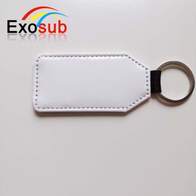 China Leather 41x81mm Blank Leather Key Chain Sublimation For Dye Printing for sale