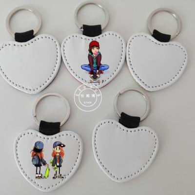 China Leather Material Customized Key Chain For Sublimation for sale