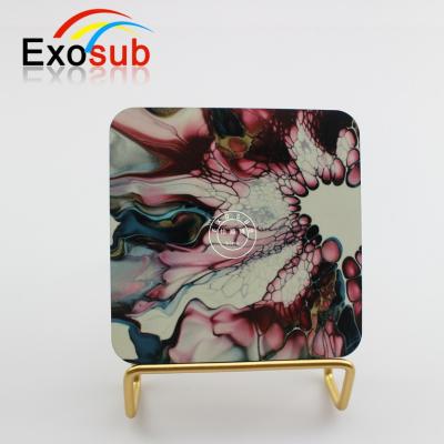 China Sustainable 10x10cm Square Dye Sublimation MDF Coasters Empty Cork Base for sale