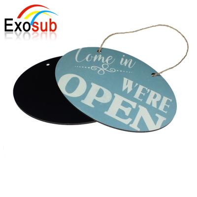 China Eco - Friendly Oval Custom Sublimation White MDF Wooden Door Plaques for sale