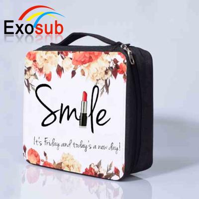 China Eco-Friendly DIY Customized Logo Cosmetic Bags Printable Sublimation Makeup Bag for sale