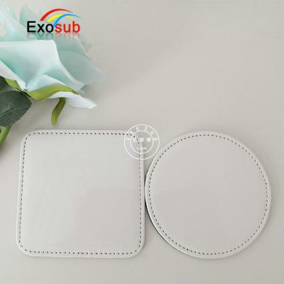 China Unique viable sublimation leather coaster with rubber backing for sale