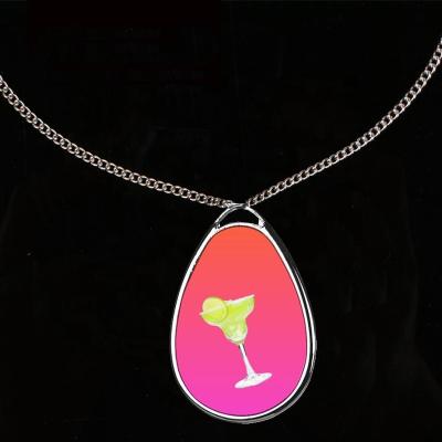 China Romantic Custom White Teardrop Jewelry Blank Funny Necklace For Sublimation for sale