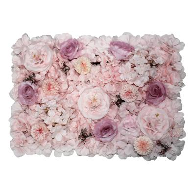 China Minimalist new arrival greenery decoration wedding artificial flower wall panel colorful silk backdrop for sale