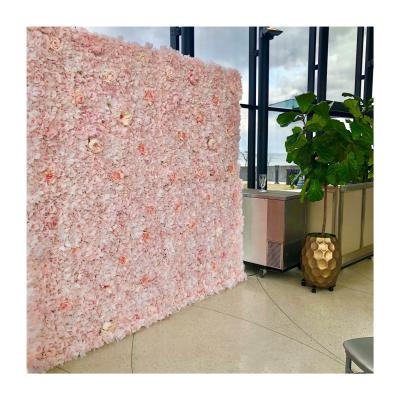 China Wedding Event Decoration Background Simulated Large Diy Roll Up Floral Lily Grass Plant Flower Wall Backdrop Panel Frame 10X10 24X16 for sale