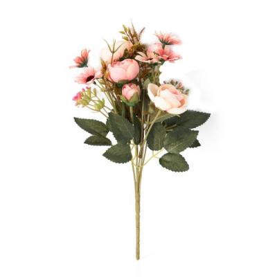 China Minimalist Simulation Bouquet Camellia Rose Silk Flower Pearl Bud Wedding Home Decoration for sale