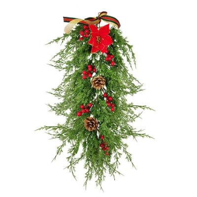 China Minimalist Wall Hanging Sensetic Christmas Pine Artificial Needle Garland For Graves for sale