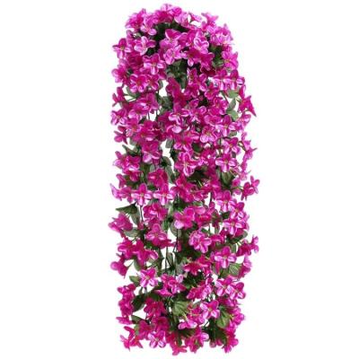 China Purple minimalist artificial lily vines wall hanging flower rattan used for living room wall vine and garden decoration flower for sale