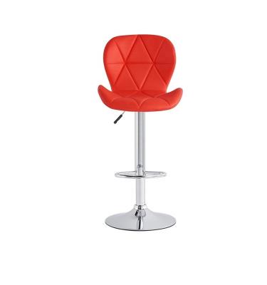 China Modern Salon Swivel  Bar Stool Scandinavian Modern Leather Revolving Faux Leather Dining Bar Chair for sale