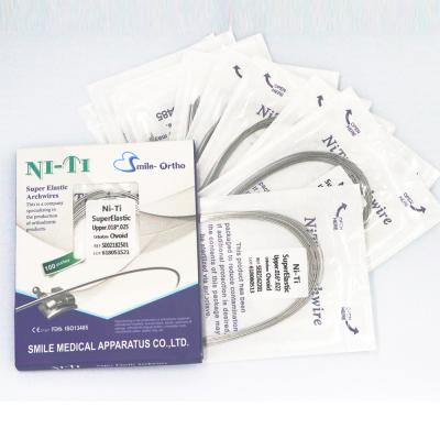 China Dental Orthodontics Niti Archwire Super Elastic Ovoid Round Archwire for sale