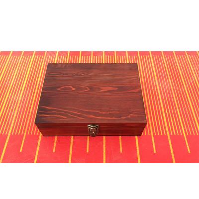 China Antique Imitation Wooden Box With Brown Bronze Lock Wooden Jewelry Box / White Color Wooden Gift Box for sale