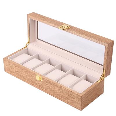 China Recycled Materials Wooden Storage Box With Lid Wood Jewelry Box Glass Watch Box for sale