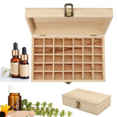 China Handmade Custom Design 35 Compartment Wooden Essential Oil Bottle Storage Packaging Box for sale