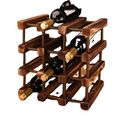 China DIY classic wood wine rack can be self-assemblied into different shapes for sale