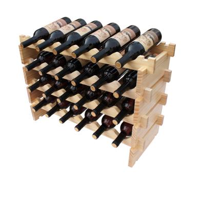 China Sustainable Wooden Stackable Wine Rack Red Wine Bottles Display Rack for sale