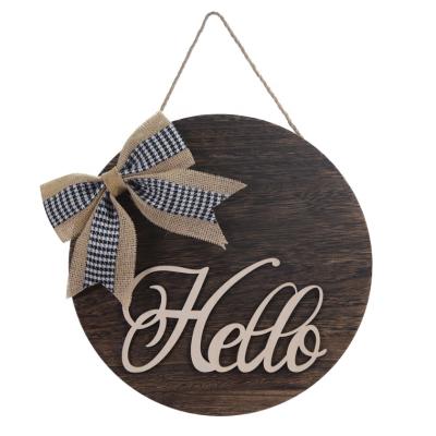 China - Home Decor Good Morning Sign Wood Hanging Sign with Bowknot for sale