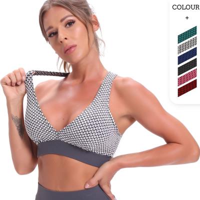 China Topicador Woman Workout Back Bralette Deportivo Fitness Breathable Seamless Criss-Cross Slim Cup Gym Active Sports Wear Crop Top Bra for sale