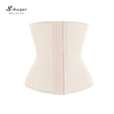 China DREAM Antibacterial LUNA Women Weight Loss Abdomen Belt Control Polyester Corset 3 Hooks Breathable Steel Bone 4 Plus Size Waist Trainer for sale