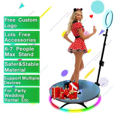 China solid & Stable Metal or Metal + Auto Portable 360 ​​Photo Booth 360 Photo Booth 2 People Glass Battery Operated 360 Photo Booth Backdrop for sale