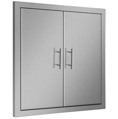 China BBQ Access Door 304 Stainless Steel BBQ Island 31W X Inch 31H French Double Door With Paper Towel Holder For Outdoor Kitchen for sale