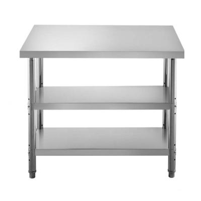 China Kitchen Household Products Stainless Steel Prep Table 60x14x33 In Commercial Stainless Steel Table 2 Undershelf Adjustable BBQ Prep Table for sale