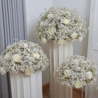 China Fashional Artificial Flowers 80cm White Flower Ball Baby's Breath Ball For Wedding Stage Layout Table Living Room Exhibition Hall Decoration for sale