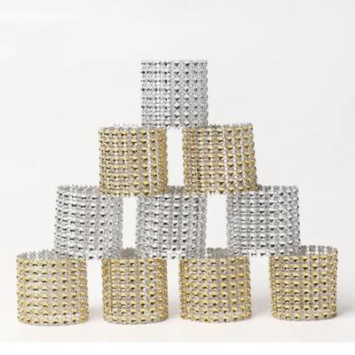 China Viable Luxury Gold Rhinestone Napkin Rings Wedding Wholesale Crystal Table Napkin Rings Dining Napkin Circle For Party Banquet for sale