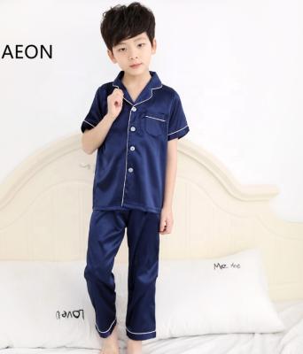 China Custom Boys Long Sleeve QUICK DRY Pajamas Soft Satin Boys Pajamas Set Sleepwear for sale