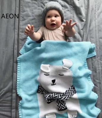 China Amazon Hot Sales PORTABLE Kids Soft Knitted Blanket INS Knitted Baby Throw Blanket for sale