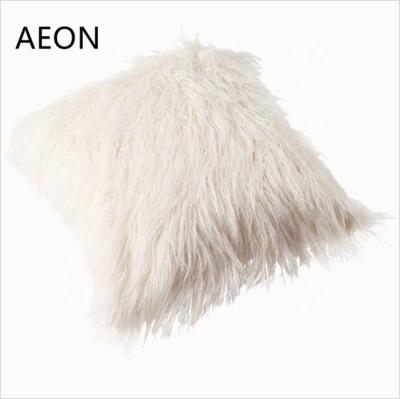 China White Double Side Plush Wool Floor Cushion Synthetic Mongolian Fur Sofa Cushion Home Plush Wool Cushion Cover for sale