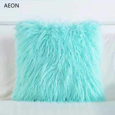 China Luxury Plain Uper Soft Christmas Plush Faux Fur Cushion Covers Home Decorative Throw Blanket for sale