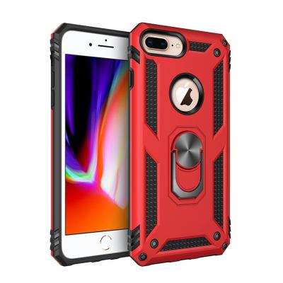 China PC+TPU Fashion New Products Slim Armor Metal Ring Kickstand Phone Case For Iphone8 Plus for sale