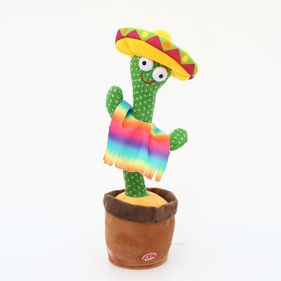 China Plush wearing traditional Mexican costume speaking electronic dancing and singing plush twisting cactus for sale