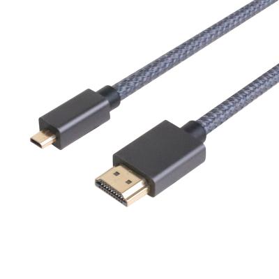 China HDTV Aluminum Shell Braided microHDMI to HDMI Cable 4k 30hz 1m Custom Computer HDMI Cable 2m for sale