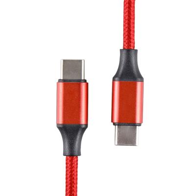 China Mobile Phone 1.8m 5V2A Braided USB2.0 Aluminum Type C to C Cable Charging Cable for Computer Laptop for sale