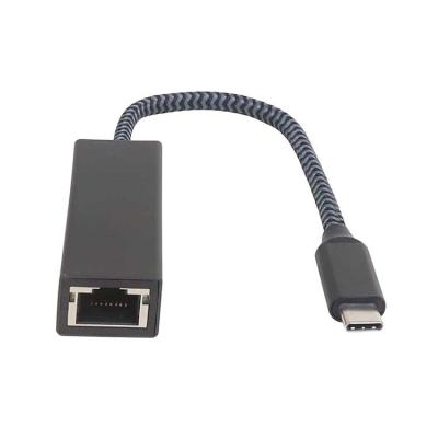 China 1000Mbps Aluminum Housing Ethernet Adapter Network Adapter TYC006-RS-01 Braided USB Type-C Gigabit to RJ45 for sale