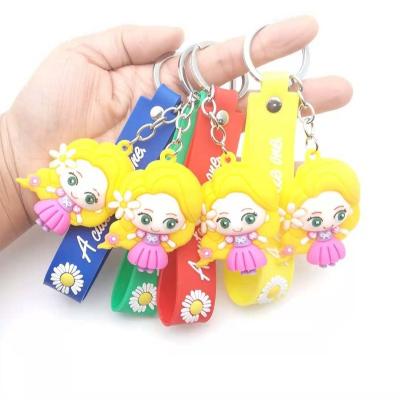 China Durable Promotional Gifts PVC Rubber 3D Keychains Customize PVC Cartoon Keychain for sale