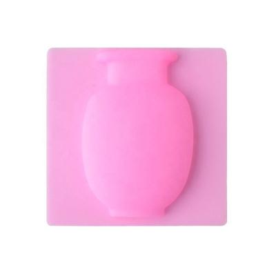 China Eco-friendly Silicone Refrigerator Wall Flower Pot Wall Mounted Self-adhesive Small Bottle Flower Vase for sale