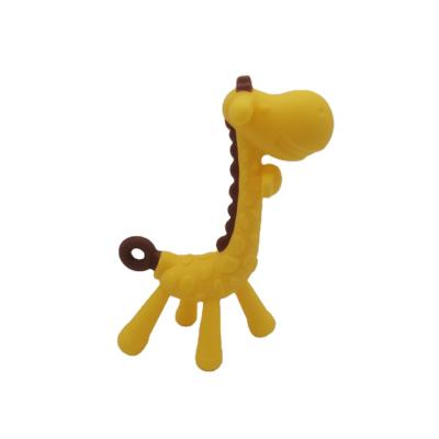 China High Quality Food Grade Silicone Giraffe Baby Teether Bite Pain Teething Toy For Soothing Baby for sale