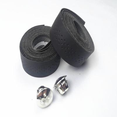 China Road Bikes ROAD Bicycle Wapped Handlebar Grips Anti Slip Lock Ring PU Leather Bicycle Handlebars Tape for sale