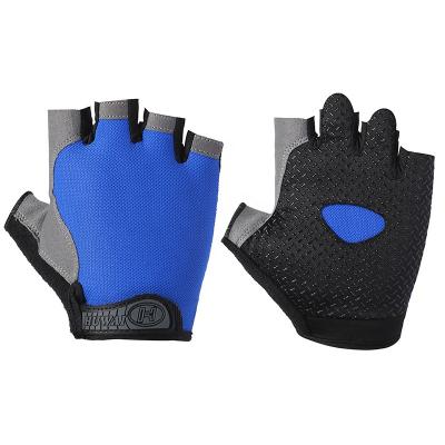 China Half Finger Adjustable Velcro PU Gel Protection Half Finger Short Finger Non-slip Recycling Gloves Rising Racing Racing Gloves for sale