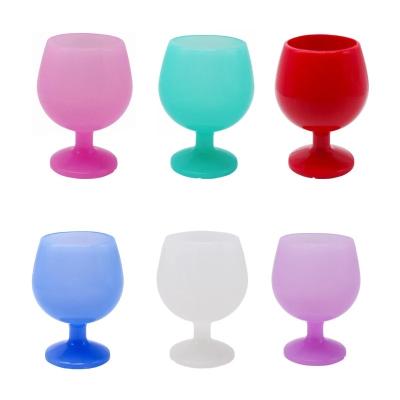 China Non-slip Eco-friendly Anti-drop Water Cup Sustainable Folding Colorful Beer Container Silicone Red Wine Glass Portable Bottle for sale