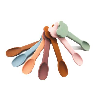 China Large Silicone Disposable Baby Silicone Cartoon Spoon Soup Spoon Drinking and Drinking Measurer for sale