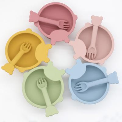 China Food Grade Silicone Minimalist Children's Feeding Tableware Baby Eating Training Food Silicone Bowl Complementary Set for sale