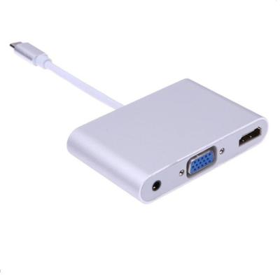 China Mobile Phone USB3.1 Type C Thunderbolt 3 to Aux Cable. S.M. VGA 3.5mm Adapter Converter Audio For Huawei P30 for sale