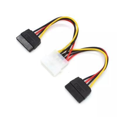 China Multimedia 4 Pin IDE Male Molex 4 Pin To Dual Female SATA Y Splitter HDD Power Adapter Cable for sale